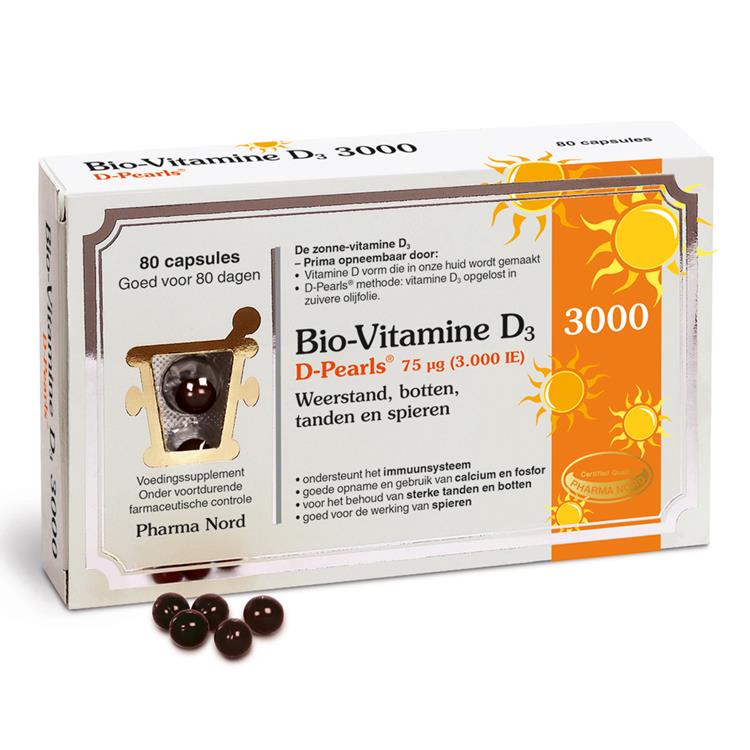plank Handschrift architect Pharma Nord Bio-Vitamine D3 D-Pearls 75 µg 80 capsules - Vakdrogist  Stouthart